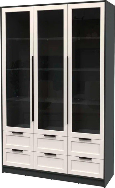 Изображение товара Шкаф с витриной Интерлиния Концепт Тренд КТ-ШВ3 (антрацит/кашемир)