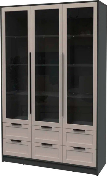 Изображение товара Шкаф с витриной Интерлиния Концепт Тренд КТ-ШВ3 (антрацит/луна)
