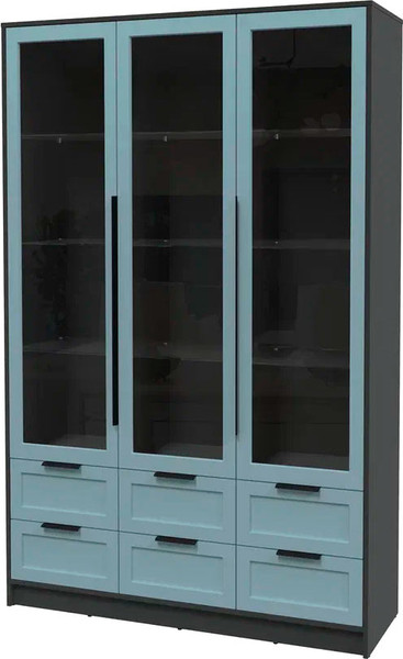 Изображение товара Шкаф с витриной Интерлиния Концепт Тренд КТ-ШВ3 (антрацит/океан)