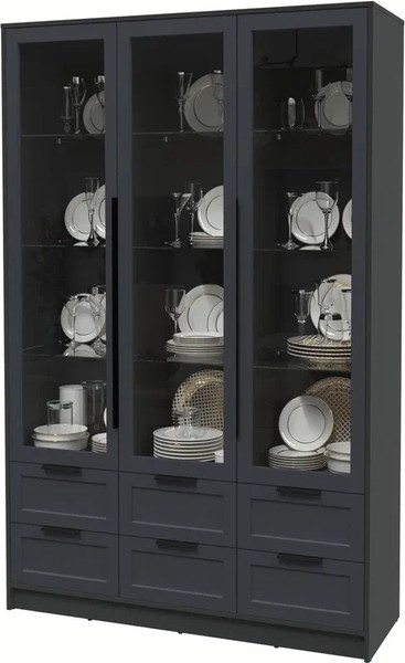 Изображение товара Шкаф с витриной Интерлиния Концепт Тренд КТ-ШВ3 (антрацит/пепел)