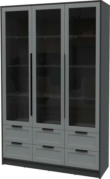 Изображение товара Шкаф с витриной Интерлиния Концепт Тренд КТ-ШВ3 (антрацит/серый)