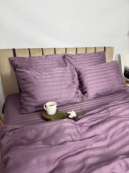 Изображение товара Комплект постельного белья Samsara Страйп-сатин Дуэт 70х70 (черника)