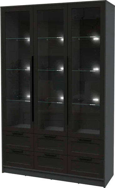 Изображение товара Шкаф с витриной Интерлиния Концепт Тренд КТ-ШВ3 (антрацит/черный)