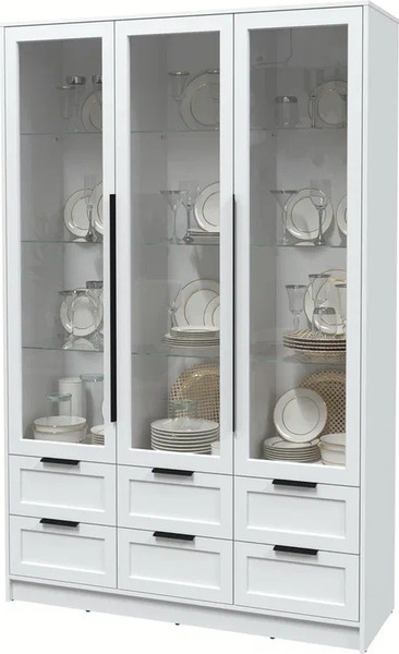 Изображение товара Шкаф с витриной Интерлиния Концепт Тренд КТ-ШВ3 (белый платинум/белый)