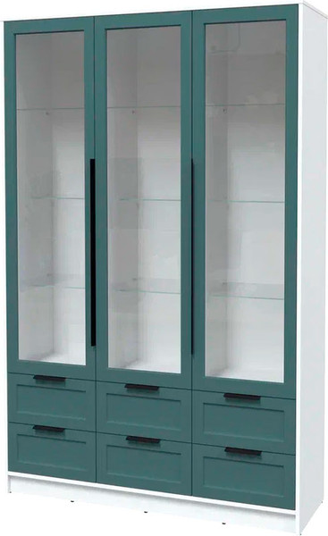 Изображение товара Шкаф с витриной Интерлиния Концепт Тренд КТ-ШВ3 (белый платинум/верде)