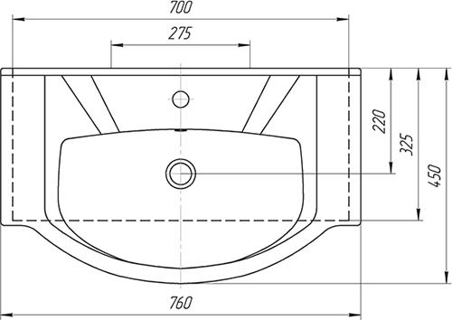 Изображение товара Тумба с умывальником Mixline Квадро-1 75 551698 + Элеганс 75