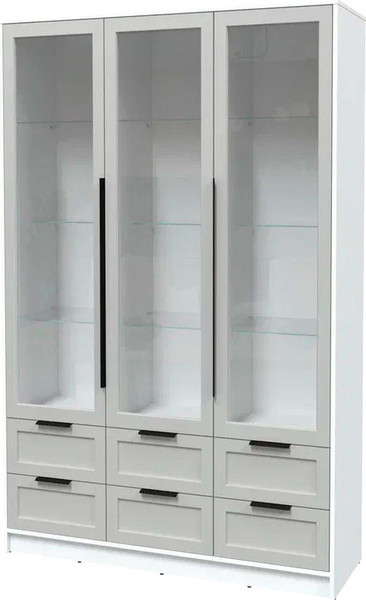 Изображение товара Шкаф с витриной Интерлиния Концепт Тренд КТ-ШВ3 (белый платинум/грей)