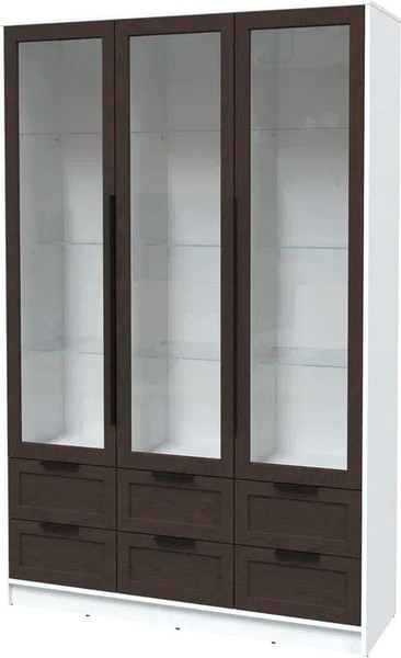 Изображение товара Шкаф с витриной Интерлиния Концепт Тренд КТ-ШВ3 (белый платинум/дуб английский)