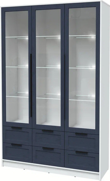 Изображение товара Шкаф с витриной Интерлиния Концепт Тренд КТ-ШВ3 с подсветкой (белый платинум/дуб королевский)