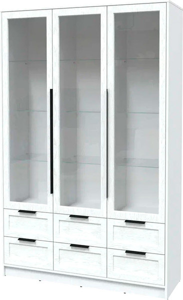 Изображение товара Шкаф с витриной Интерлиния Концепт Тренд КТ-ШВ3 (белый платинум/дуб полярный)