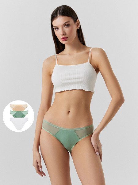 Изображение товара Комплект женских трусов Mark Formelle 412474-3 (р.94, зеленый минерал)