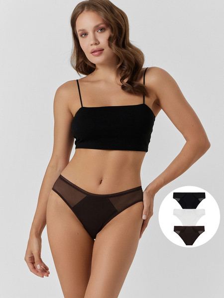 Изображение товара Комплект женских трусов Mark Formelle 412474-3 (р.90, шоколадно-коричневый)