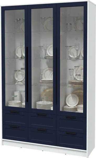 Изображение товара Шкаф с витриной Интерлиния Концепт Тренд КТ-ШВ3 (белый платинум/индиго)