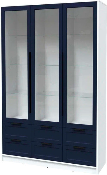 Изображение товара Шкаф с витриной Интерлиния Концепт Тренд КТ-ШВ3 (белый платинум/индиго)