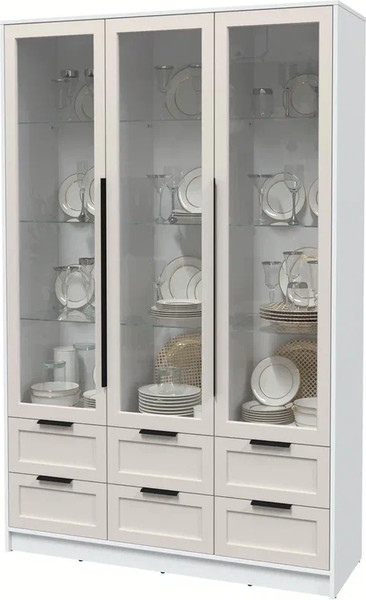 Изображение товара Шкаф с витриной Интерлиния Концепт Тренд КТ-ШВ3 (белый платинум/кашемир)