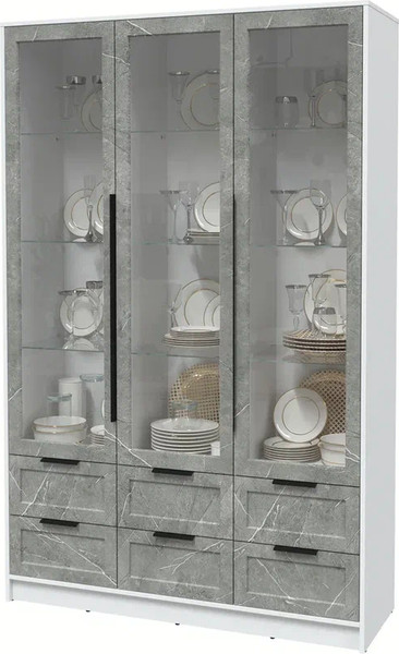 Изображение товара Шкаф с витриной Интерлиния Концепт Тренд КТ-ШВ3 (белый платинум/керамика)