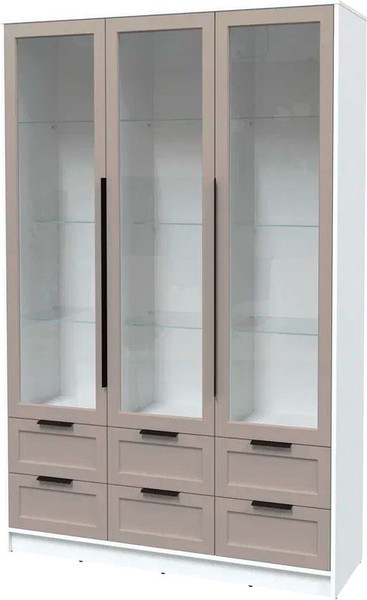 Изображение товара Шкаф с витриной Интерлиния Концепт Тренд КТ-ШВ3 (белый платинум/луна)