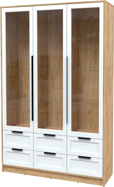 Изображение товара Шкаф с витриной Интерлиния Концепт Тренд КТ-ШВ3 (дуб золотой/белый)