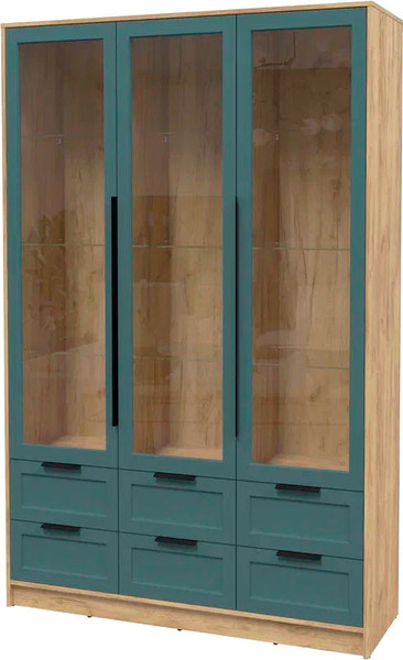 Изображение товара Шкаф с витриной Интерлиния Концепт Тренд КТ-ШВ3 (дуб золотой/верде)