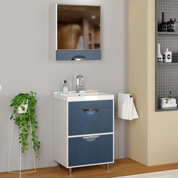 Изображение товара Тумба с умывальником Mixline Байкал 60 545963 + Luxe Fest 60 / FST60SLWB01