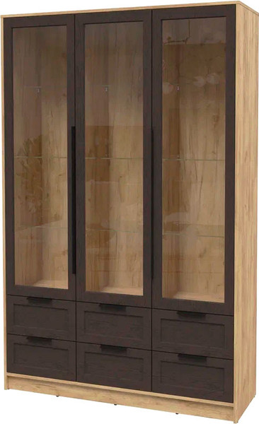 Изображение товара Шкаф с витриной Интерлиния Концепт Тренд КТ-ШВ3 (дуб золотой/дуб английский)