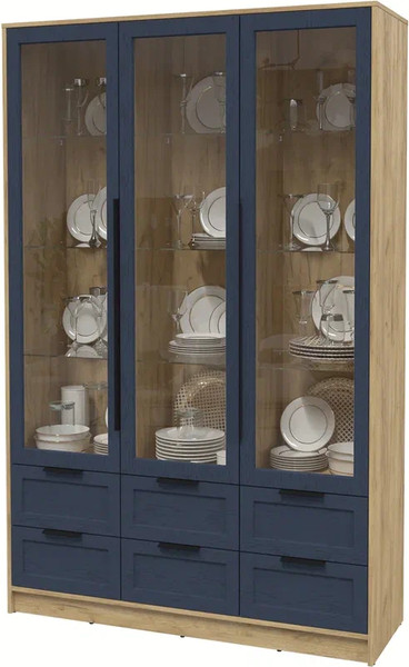 Изображение товара Шкаф с витриной Интерлиния Концепт Тренд КТ-ШВ3 (дуб золотой/дуб королевский)