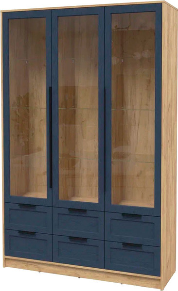 Изображение товара Шкаф с витриной Интерлиния Концепт Тренд КТ-ШВ3 (дуб золотой/дуб королевский)