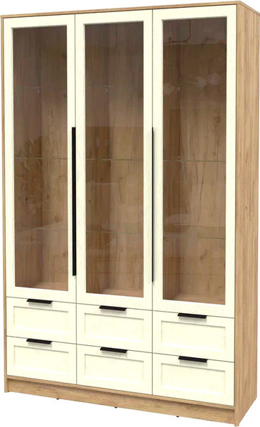 Изображение товара Шкаф с витриной Интерлиния Концепт Тренд КТ-ШВ3 (дуб золотой/дуб снежный)