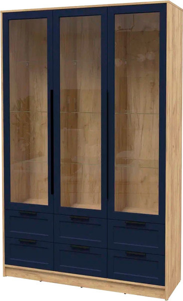 Изображение товара Шкаф с витриной Интерлиния Концепт Тренд КТ-ШВ3 (дуб золотой/индиго)