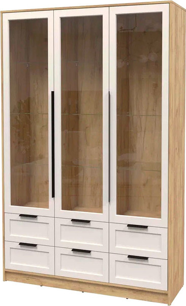 Изображение товара Шкаф с витриной Интерлиния Концепт Тренд КТ-ШВ3 (дуб золотой/кашемир)