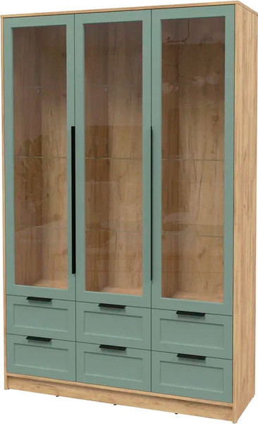 Изображение товара Шкаф с витриной Интерлиния Концепт Тренд КТ-ШВ3 (дуб золотой/мята)