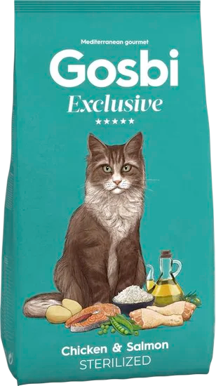 Изображение товара Сухой корм для кошек Gosbi Exclusive Cat Chicken & Salmon Strilized (6кг)
