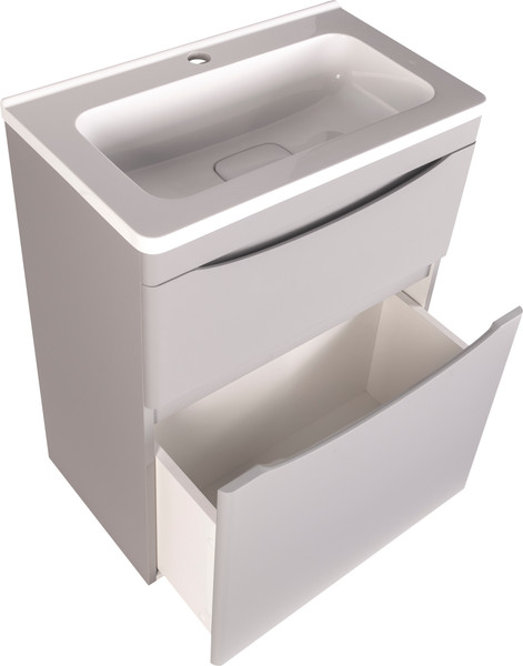 Изображение товара Тумба с умывальником Symbolite Бергамо мини 60 Люкс Plus 2 ящика + Каре Люкс Мини 60х35 (серый)