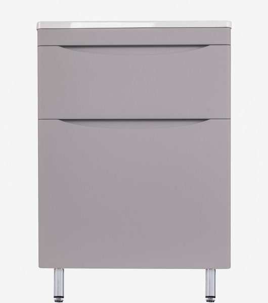 Изображение товара Тумба с умывальником Symbolite Бергамо мини 60 Люкс Plus 2 ящика + Каре Люкс Мини 60х35 (серый)