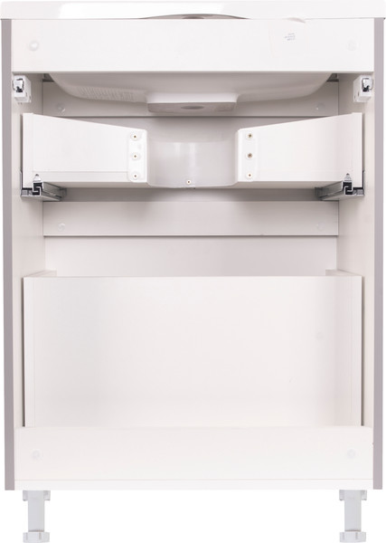 Изображение товара Тумба с умывальником Symbolite Бергамо мини 60 Люкс Plus 2 ящика + Каре Люкс Мини 60х35 (серый)