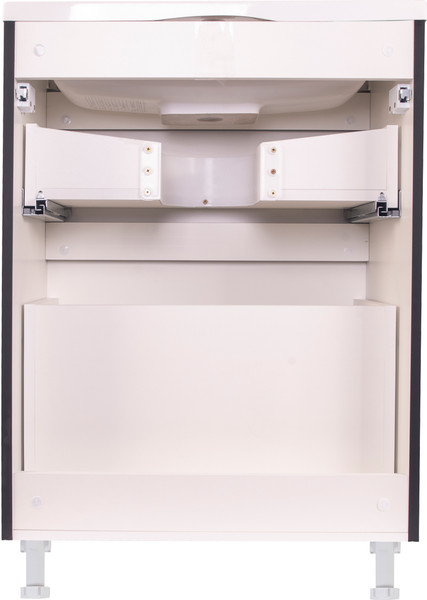 Изображение товара Тумба с умывальником Symbolite Бергамо мини 60 Люкс Plus 2 ящика + Каре Люкс Мини 60х35 (черный)