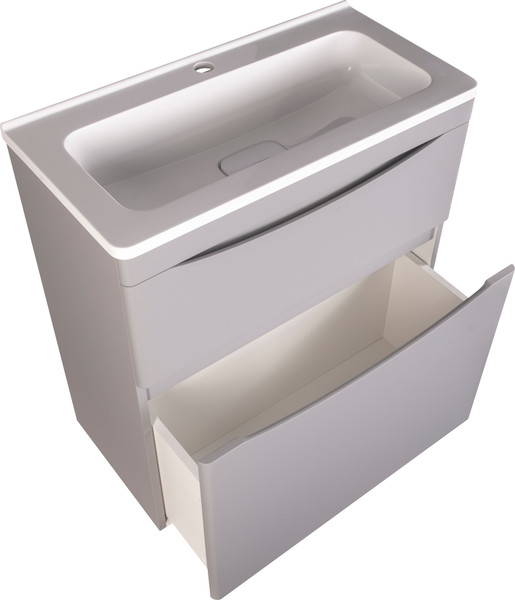 Изображение товара Тумба с умывальником Symbolite Бергамо мини 70 Люкс Plus 2 ящика + Каре Люкс Мини 70х35 (серый)