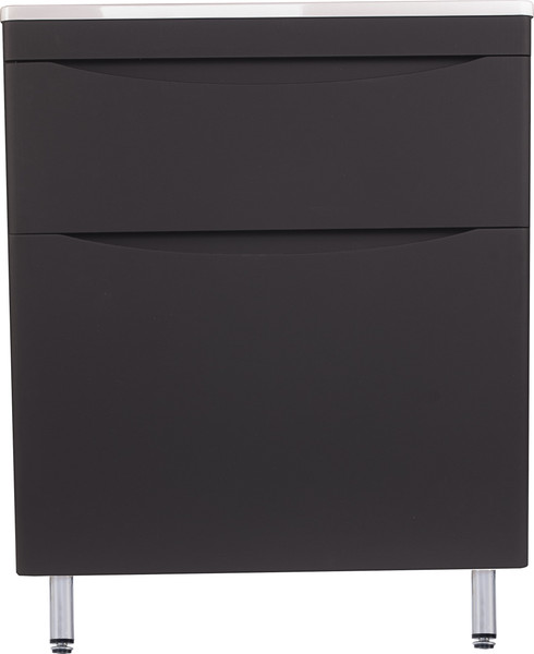 Изображение товара Тумба с умывальником Symbolite Бергамо мини 70 Люкс Plus 2 ящика + Каре Люкс Мини 70х35 (черный)