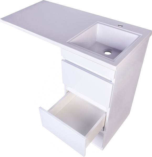Изображение товара Тумба с умывальником Symbolite Даллас 100 Люкс Plus 3 ящика + Даллас 100x48 (правый, белый)