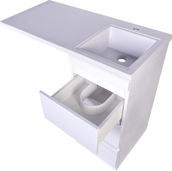 Изображение товара Тумба с умывальником Symbolite Даллас 100 Люкс Plus 3 ящика + Даллас 100x48 (правый, белый)