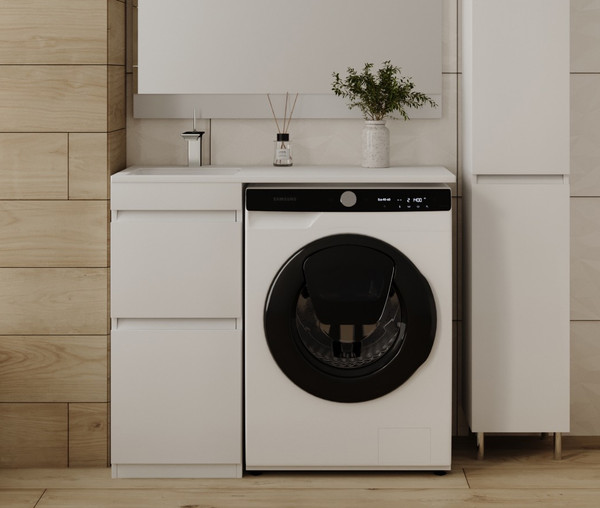 Изображение товара Тумба с умывальником Symbolite Даллас 100 Люкс Plus + Estetus Даллас 100x48 (левый, белый)