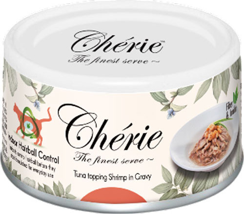 Изображение товара Влажный корм для кошек Pettric Pet Foods Cherie Hairball Formula Тунец с креветкой в подливе (80г)