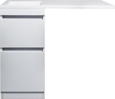 Изображение товара Тумба с умывальником Symbolite Даллас 100 Люкс Plus + Estetus Даллас 100x48 (левый, эмаль белый)