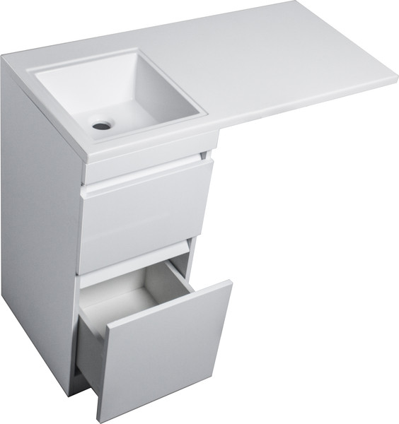 Изображение товара Тумба с умывальником Symbolite Даллас 100 Люкс Plus + Estetus Даллас 100x48 (левый, эмаль белый)