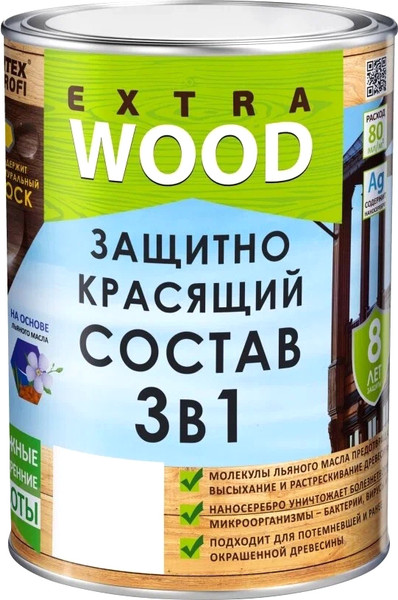 Изображение товара Защитно-декоративный состав Farbitex Wood Extra 3в1 Карелия (750мл, тик)