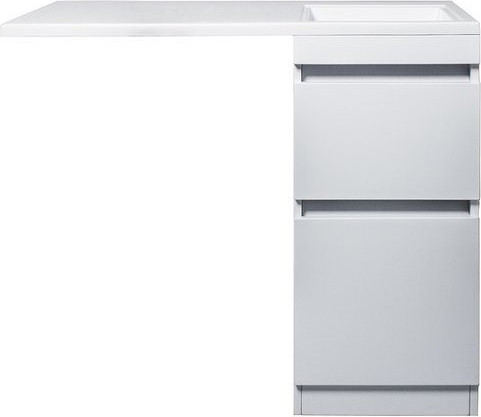 Изображение товара Тумба с умывальником Symbolite Даллас 100 Люкс Plus + Estetus Даллас 100x48 (правый, эмаль белый)