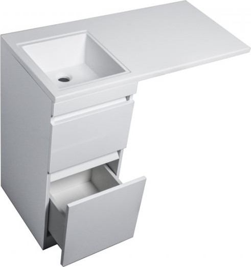 Изображение товара Тумба с умывальником Symbolite Даллас 100 Люкс Plus + Даллас 100x48 (правый, эмаль белый)