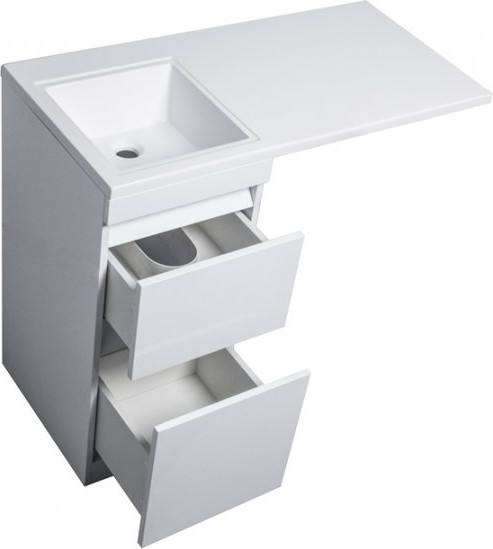 Изображение товара Тумба с умывальником Symbolite Даллас 100 Люкс Plus + Даллас 100x48 (правый, эмаль белый)