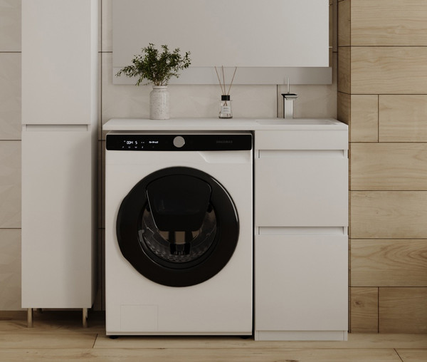 Изображение товара Тумба с умывальником Symbolite Даллас 100 Люкс Plus + Даллас 100x48 (правый, эмаль белый)