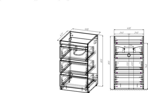Изображение товара Тумба с умывальником Symbolite Даллас 110 Люкс Plus 3 ящика + Estetus Даллас 110x48 (левый, белый)